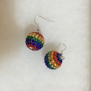 Disco ball rainbow earrings